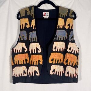 Vintage Kaktus Elephant Patchwork Cotton Vest
